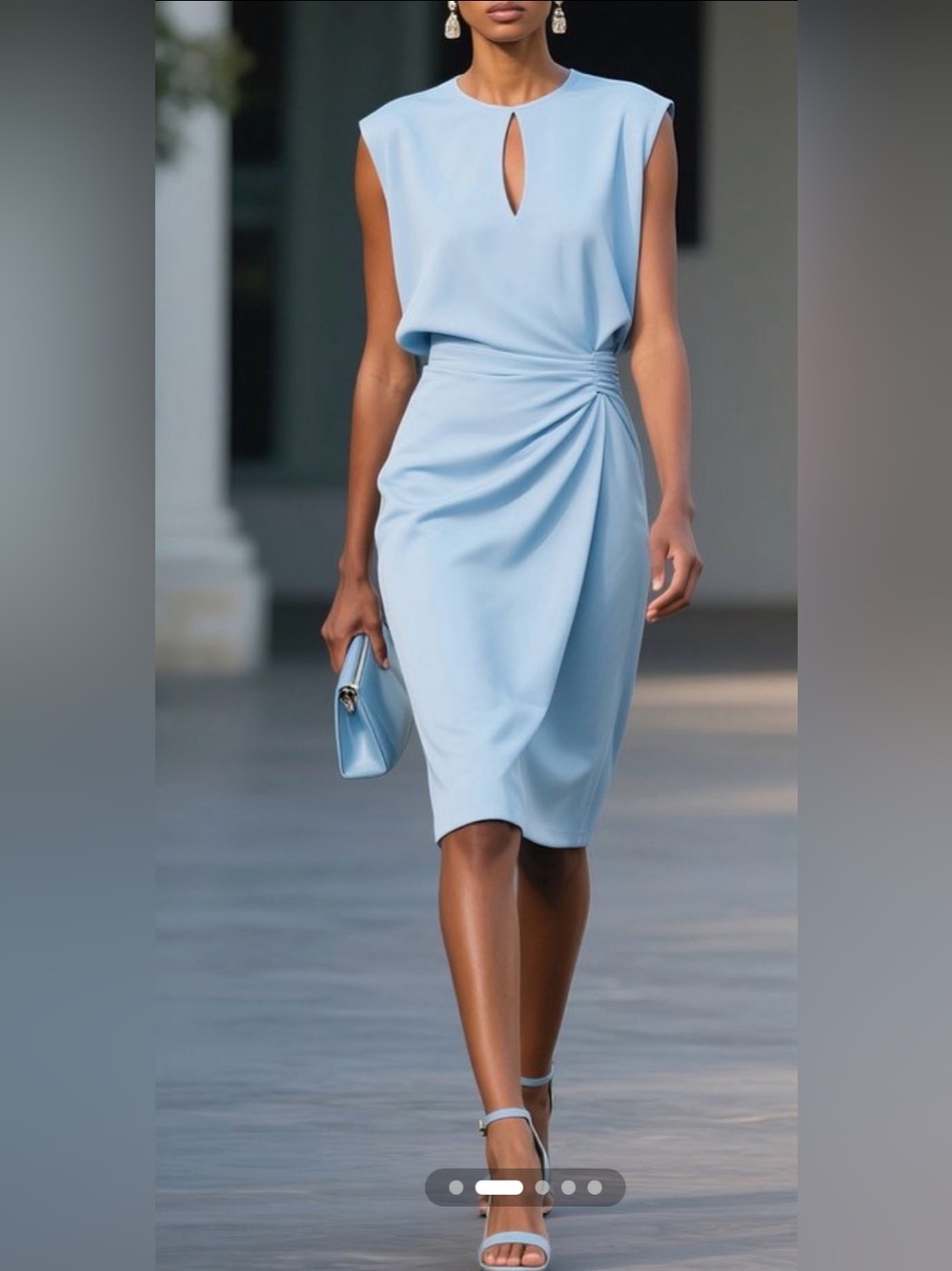 NWT Fehaute Ruched Midi Dress